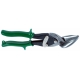 MIDWEST Offset aviation snip - cuts right curves and cuts straight GREEN - 245mm